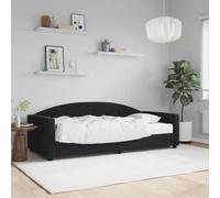 YUOTYRKTEJRSG 2 en 1 canapé lit Velours Noir Matelas 90x200 cm | Lit de jour avec matelas noir 90x200 cm velours canapé lit convertible 2 en 1 salon chambre invités