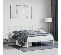YUOTYRKTEJRSG Acier Robuste Design Classique Chambre Blanc 140 x 200 cm | Cadre de lit métal 140x200 cm sans matelas avec tête de lit blanche, structure robuste pour chambre à coucher, sommier à