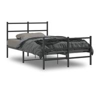 YUOTYRKTEJRSG Acier Robuste Design Classique Pieds centraux Noir 120x190cm | Cadre de lit métal 120x190cm sans matelas literie noire renforcé pieds inclus sommier adulte chambre robuste style industriel