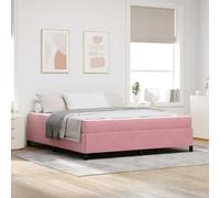 YUOTYRKTEJRSG Bois d'ingénierie Design Minimaliste Rose 180 x 200 cm | Cadre de lit avec matelas Rose 180 x 200 cm tissu Lit moderne avec sommier à lattes et matelas confortable
