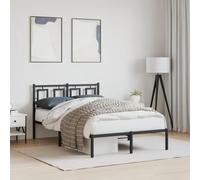 YUOTYRKTEJRSG Cadre de lit en Acier Robuste Style Classique Noir 120x190cm | Cadre de lit métal 120x190cm avec tête de lit noir sans matelas robuste sommier renforcé pour chambre adulte