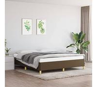 YUOTYRKTEJRSG Cadre de lit Marron foncé 160x200 cm Tissu Respirant avec Soutien renforcé pour Chambre à Coucher, sommier à Lattes Robuste pour Un Sommeil paisible
