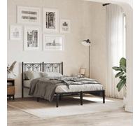YUOTYRKTEJRSG Cadre en Acier Robuste pour Chambre Classique Noir 120x190cm | Cadre de lit métal robuste sans matelas avec tête de lit noire 120x190cm sommier renforcé chambre adulte moderne