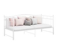 YUOTYRKTEJRSG Cadre métallique Extensible Deux Places Blanc 90x200 cm | Cadre de canapé-lit extensible 90x200 cm sans matelas blanc métal pour invités salon chambre