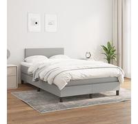 YUOTYRKTEJRSG Materac sprężynowy Regulowane wezgłowie 120x200cm Szary | Sommier à lattes avec matelas lit gris clair 120x200cm tissu literie confortable dossier réglable
