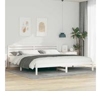 YUOTYRKTEJRSG Pin Massif Design Minimaliste Plateforme Blanc 200 x 210 cm | Cadre de lit avec tête de Blanc 200 x 210 cm Pin massif Lit plateforme moderne avec sommier à lattes