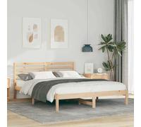 YUOTYRKTEJRSG Pin Massif Design Minimaliste Plateforme Marron 160 x 200 cm | Cadre de lit avec tête de lit Marron 160 x 200 cm Pin massif Plateforme Moderne Renforcé
