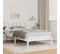 YUOTYRKTEJRSG Pin Massif Minimaliste 75x190cm Blanc | Cadre de lit avec tête de lit Blanc 75 x 190 cm Pin massif Litera Floor Bed Frame en Bois Naturel Literie Moderne Chambre