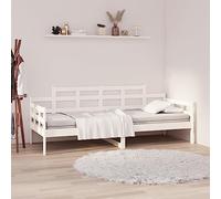 YUOTYRKTEJRSG Pin Massif Robuste invités Nuit canapé Jour 90x190 cm Blanc | Lit de Jour sans Matelas Blanc Bois Pin Massif 90x190 cm Canape Lit d Appoint pour Invites Salon Chambre
