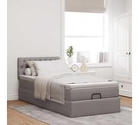 YUOTYRKTEJRSG Rangement Tissu Polyester Ressorts ensachés Taupe 80x200 cm | Cadre de lit ottoman taupe 80x200 cm avec matelas ressorts ensachés et surmatelas, rangement hydraulique, tissu polyester,