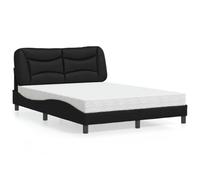 YUOTYRKTEJRSG Similicuir Durable Chambre à Coucher Hvar Noir | Lit avec matelas Hvar noir 120x200 cm similicuir literie chambre à coucher matelas mousse 2 duretés réglables tête de lit