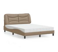YUOTYRKTEJRSG Similicuir Durable Lattes contreplaqué Hvar 140x190 cm Brun | Lit avec matelas Hvar cappuccino 140x190 cm similicuir cadre lit mousse canapé literie chambre à coucher moderne design