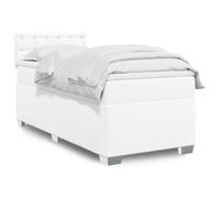 YUOTYRKTEJRSG Similicuir Durable Ressorts ensachés 80x200 cm Blanc | Cadre de lit avec matelas sommier à lattes Blanc 80x200 cm Similicuir tête de lit confortable