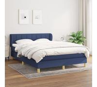YUOTYRKTEJRSG Sommier à Lattes avec Matelas à Ressorts ensachés et surmatelas Bleu 140x190 cm Tissu Lit Complet Confort fermeté réglable tête de lit Ajustable Soutien Dos antidérapant Nuit paisible