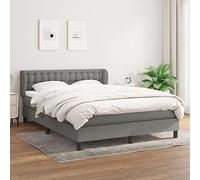 YUOTYRKTEJRSG Sommier à Lattes avec Matelas à Ressorts ensachés Gris foncé 140x190cm Tissu réglable Tête de lit réglable en Hauteur pour Lecture Soutien Dorsal Confortable literie complète