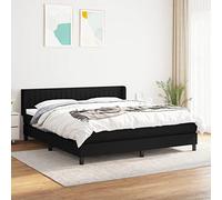 YUOTYRKTEJRSG Sommier à Lattes avec Matelas à Ressorts ensachés Noir 160x200 cm Tissu Lit Cadre Complet tête de lit réglable Soutien Dos Lecture TV Confort Durable