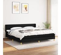 YUOTYRKTEJRSG Sommier à Lattes avec Matelas à Ressorts ensachés Noir 200x200 cm Tissu Soutien Ferme réglable Confort literie sommier Complet lit