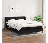 YUOTYRKTEJRSG Sommier à Lattes avec Matelas Ressorts ensachés Noir 140x190 cm Tissu Lit Complet avec tête de lit réglable Surmatelas Mousse Confort fermeté Moyenne Idéal pour Lecture TV