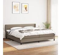 YUOTYRKTEJRSG Sommier à Lattes de lit avec Matelas Taupe 200x200 cm Tissu Ensemble Complet Cadre lit tête réglable Matelas Ressorts ensachés surmatelas Mousse Soutien Ferme pour Chambre Adulte