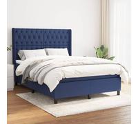 YUOTYRKTEJRSG Sommier à Lattes de lit Complet avec Matelas à Ressorts ensachés tête de lit réglable Bleu 140x190 cm Tissu Confortable Soutien Dos literie complète Chambre