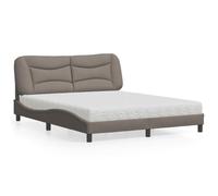 YUOTYRKTEJRSG Tissu Durable à Lattes de contreplaqué Hvar Taupe 160x200 cm | Lit avec matelas Hvar taupe 160x200 cm tissu literie cadre sommier mousse confortable chambre