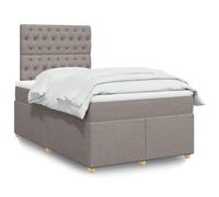 YUOTYRKTEJRSG Tissu Polyester Doux Ressorts ensachés Taupe 120x190 cm | Sommier à lattes avec matelas ressorts ensachés taupe 120x190 cm lit tissu LED tête réglable surmatelas