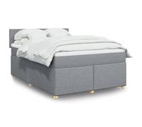 YUOTYRKTEJRSG Tissu Polyester Ressorts ensachés sommier lit Gris 140x190cm | Sommier lit avec matelas ressorts ensachés Gris clair 140x190cm Tissu LED
