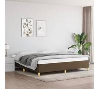 YUOTYRKTEJRSG Tissu Respirant Durable Brun Robuste 200 x 200 cm | Cadre de lit sans matelas marron foncé 200x200 cm tissu literie confortable soutien robuste chambre adulte