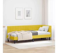 YUOTYRKTEJRSG Tissu Respirant Meuble Compact Convertible 80x200cm Jaune | Cadre de lit d'angle Jaune 80x200 cm Velours avec tête de convertible canapé, lit à lattes gain de place pour petit espace