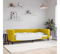 YUOTYRKTEJRSG Velours 2 en 1 Convertible invités Jaune 90 x 200 cm | Lit de repos convertible 2 en 1 canape-lit velours jaune 90x200 cm sans matelas moderne en metal bois pour salon chambre