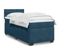 YUOTYRKTEJRSG Velours Doux à Ressorts ensachés Bleu 90x190 cm | Sommier à lattes lit matelas bleu foncé 90x190 cm velours doux ressorts ensachés surmatelas mousse tête de lit
