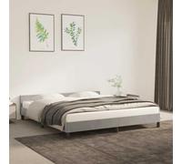 YUOTYRKTEJRSG Velours Doux avec tête de lit Gris 160 x 200 cm | Cadre de lit sans matelas velours gris clair 160x200 cm avec tête de lit et pieds robustes, sommier à lattes pour chambre