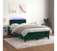 YUOTYRKTEJRSG Velours Doux Literie LED Vert foncé 120x200 cm | Sommier à lattes lit avec matelas LED vert foncé 120x200 cm tête réglable velours