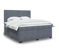 YUOTYRKTEJRSG Velours Doux Ressorts ensachés 180x200cm Gris | Sommier à lattes avec matelas ressorts ensachés et surmatelas Gris foncé 180x200cm Velours LED