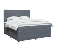 YUOTYRKTEJRSG Velours Doux Ressorts ensachés 180x200cm Gris | Sommier Lit Complet avec Matelas à Ressorts Ensachés et Surmatelas Gris Foncé 180x200 Velours Tête de Lit Réglable