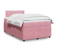 YUOTYRKTEJRSG Velours Doux Ressorts ensachés Lit 120x190 cm Rose | Sommier à lattes lit avec matelas rose 120x190 cm velours literie confortable tête de lit