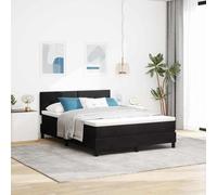 YUOTYRKTEJRSG Velours LED Tete de lit modulable 140 x 200 cm Noir | Lit à Ressort LED avec Matelas Noir 140 x 200 cm Velours Moderne Tête de Lit Ajustable avec Éclairage RGB pour Chambre Chic