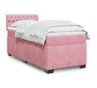 YUOTYRKTEJRSG Velours Ressorts ensachés Lit 90x190 cm Rose | Sommier lattes lit avec matelas rose velours 90x190 cm LED