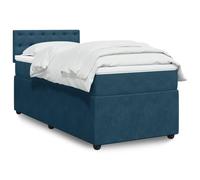 YUOTYRKTEJRSG Velours Ressorts ensachés Lit sommier 90x190 cm Bleu | Sommier a lattes avec matelas bleu 90x190 cm velours lit cadre tete ressorts ensaches surmatelas confortable