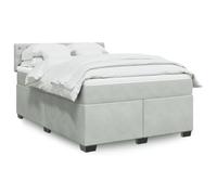 YUOTYRKTEJRSG Velours Ressorts ensachés Lit sommier Gris 140x190cm | Sommier Lit Matelas 140x190 Velours Gris clair LED Ressorts Ensachés Surmatelas Confort