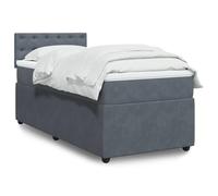 YUOTYRKTEJRSG Velours Ressorts ensachés Sommier Matelas 90x200 cm Gris | Sommier a lattes avec matelas velours gris fonce 90x200 cm lit complet LED