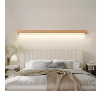 YUPIN Simplicité Lumière Murale Carré en Bois Tête De Lit Bois Massif Lampe Murale Intérieur LED Village Moderne Lampe Miroir Mural pour Salon Chambre 3 Couleurs Dimmable Deco Applique Murale(120cm)