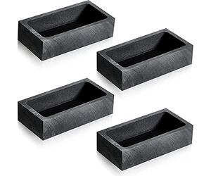 YUPVM 4 PièCes 1 KG le Lingot de Graphite Moule Moulage le Lingot Creuset Moule Argent Or le Lingot Moule Fonderie Raffinage Noir