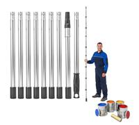 Yuragim Barre télescopique de 3,6 m - Barre d'extension en 9 pièces - Barre télescopique - En acier inoxydable - Pour rouleau de peinture, rouleaux de peinture, outils de peinture, manche télescopique