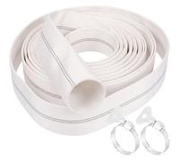 Yuragim Tuyau tissé - Diamètre : 32 mm - 10 m - Tuyau plat avec 2 colliers de serrage en acier inoxydable - Kit de tuyau en toile et polyéthylène - Pour jardin, agriculture, industrie - Raccordement