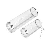 Yurhuit Panier de Gril Roulant, Filets de Gril pour Légumes de Gril Extérieur, Cylindre de Treillis Métallique en Acier Inoxydable pour Barbecue (Grand +)