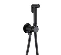 YURIVO Robinet Douchette Wc Encastré Chaud Froid avec Flexible 1,2 M | Kit Douchette Wc Complet Installation Pulvérisateur De Toilette pour Bidet Mural Noir