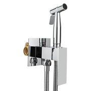 YURIVO Robinet Douchette WC Encastré Kit Douchette WC Complet Installation | Douchette WC avec Douchette Extractible et Jet D'Eau Chaude Froide Raccord G1/2, Chromé