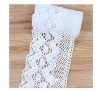 Yurosiay Lot de 5 yards de ruban de dentelle en coton - 10 cm de large - Ruban au crochet vintage - Dentelle élégante - Bordure en dentelle - Tissu en dentelle - Bande décorative - Dentelle pour DIY