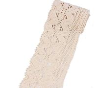 Yurosiay Lot de 5 yards de ruban de dentelle en coton - 10 cm de large - Ruban de dentelle au crochet vintage - Bordure en dentelle élégante - Ruban de dentelle pour couture - Décoration pour DIY